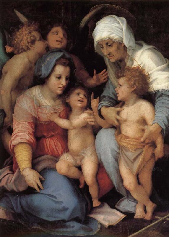 Andrea del Sarto The Virgin and Child with Saint Elizabeth. St. John childhood. Two angels